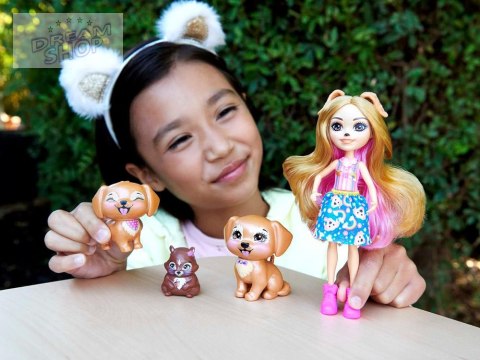 Enchantimals Lalka Golden Retriever figurki szczeniaków wiewiórka ZA5088