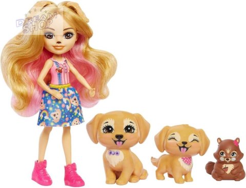 Enchantimals Lalka Golden Retriever figurki szczeniaków wiewiórka ZA5088