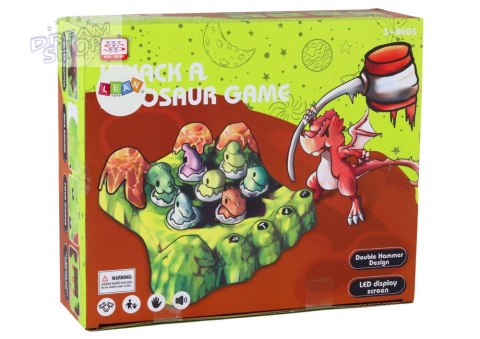 Gra Wack-A-Mole Dinozaury Plansza Młotki Zielona Światła Dźwięki Gra Wack-A-Mole Dinozaury Plansza Młotki Zielona Światła Dźwięki