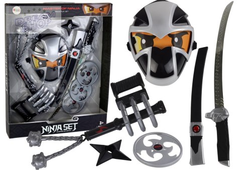 Ninja Zestaw Wojownika Miecz Maska Shuriken Dyski Pazury Kiścień