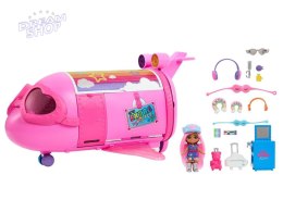 Różowy tęczowy samolot Barbie Extra Fly Minis lalka pilotka ZA5092