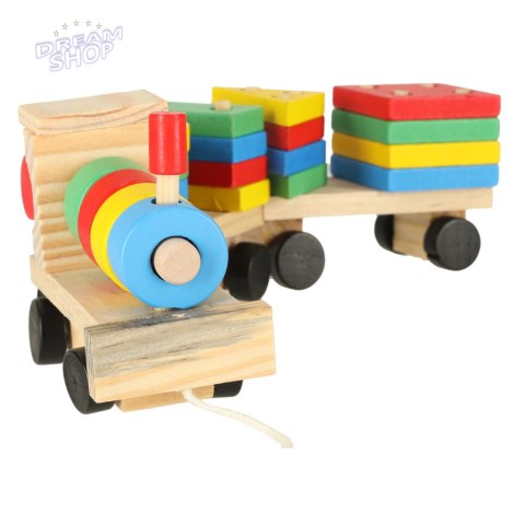 Sorter drewniany układanka zręcznościowa pociąg lokomotywa + wagony 30cm Sorter drewniany układanka zręcznościowa pociąg lokomotywa + wagony 30cm