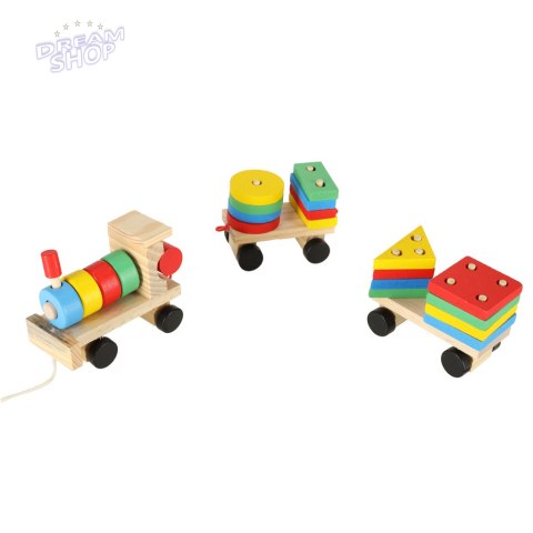 Sorter drewniany układanka zręcznościowa pociąg lokomotywa + wagony 30cm Sorter drewniany układanka zręcznościowa pociąg lokomotywa + wagony 30cm