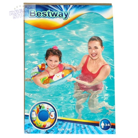 BESTWAY 36113 Koło dmuchane kółko 51cm pingwiny 2-4 lata BESTWAY 36113 Koło dmuchane kółko 51cm pingwiny 2-4 lata