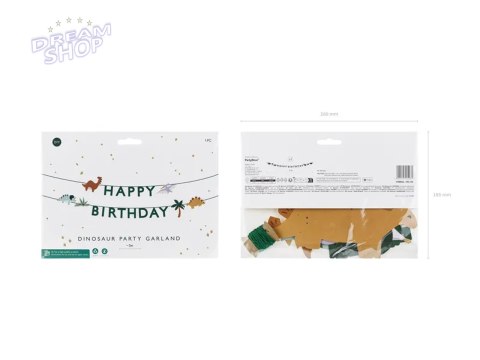 Baner Happy Birthday Dino 3m Baner Happy Birthday Dino 3m