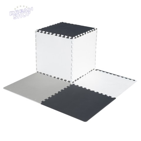 Puzzle piankowe mata dla dzieci 180x180cm 9 elementów szaro-kremowa