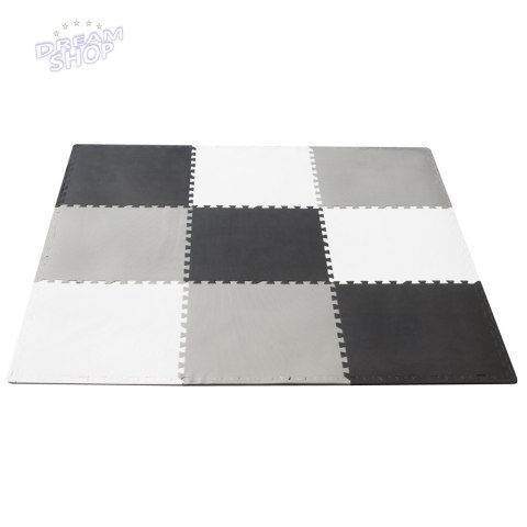 Puzzle piankowe mata dla dzieci 180x180cm 9 elementów szaro-kremowa