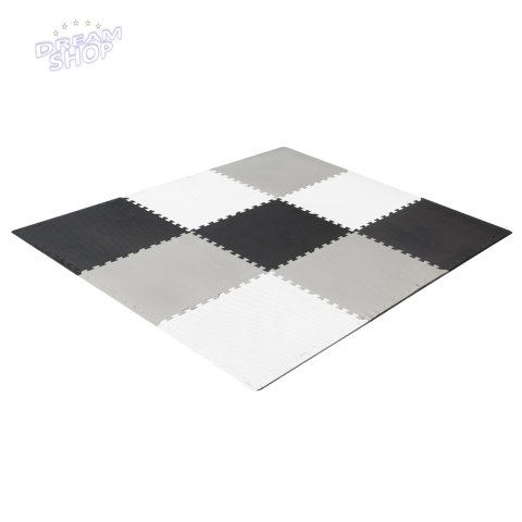 Puzzle piankowe mata dla dzieci 180x180cm 9 elementów szaro-kremowa