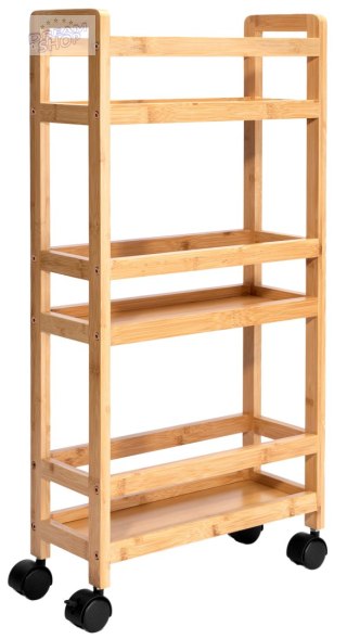 Regał na kółkach INAKI 3 poziomy natural