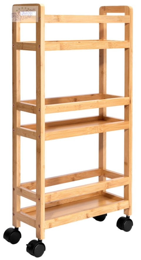 Regał na kółkach INAKI 3 poziomy natural Regał na kółkach INAKI 3 poziomy natural