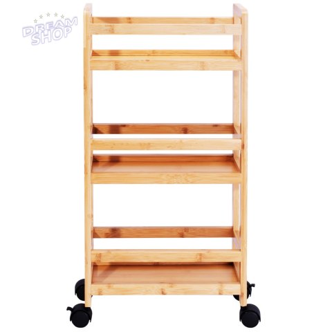 Regał na kółkach INAKI 3 poziomy natural Regał na kółkach INAKI 3 poziomy natural