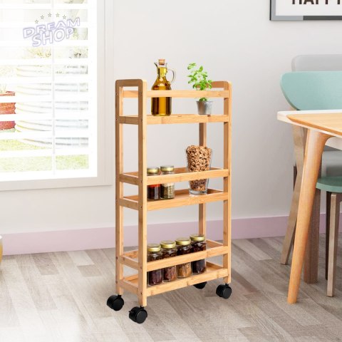 Regał na kółkach INAKI 3 poziomy natural Regał na kółkach INAKI 3 poziomy natural