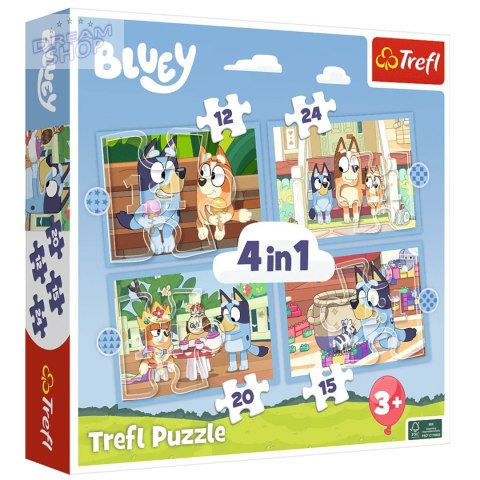 Puzzle 4w1 Bluey i jego świat 3+ Trefl 34637