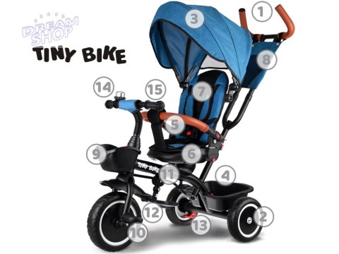 Rowerek dziecięcy trójkołowy Tiny Bike 3w1 z daszkiem OBRACANY SP0650 Rowerek dziecięcy trójkołowy Tiny Bike 3w1 z daszkiem OBRACANY SP0650