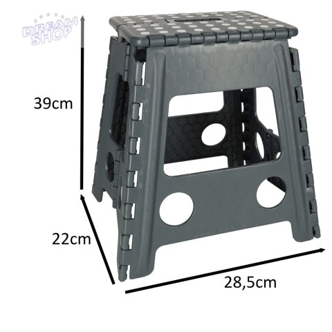 Stołek taboret składany antypoślizgowy 39cm ciemny szary Stołek taboret składany antypoślizgowy 39cm ciemny szary