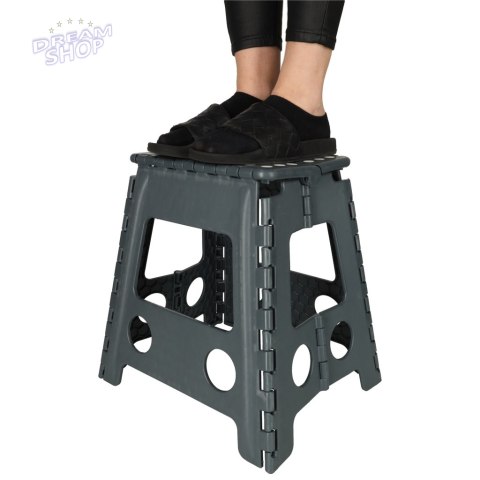 Stołek taboret składany antypoślizgowy 39cm ciemny szary Stołek taboret składany antypoślizgowy 39cm ciemny szary