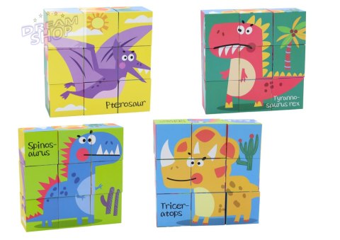 Edukacyjne Puzzle 6w1 Klocki Układanka Kostki 6 Obrazków Dinozaury 9 El. Edukacyjne Puzzle 6w1 Klocki Układanka Kostki 6 Obrazków Dinozaury 9 El.