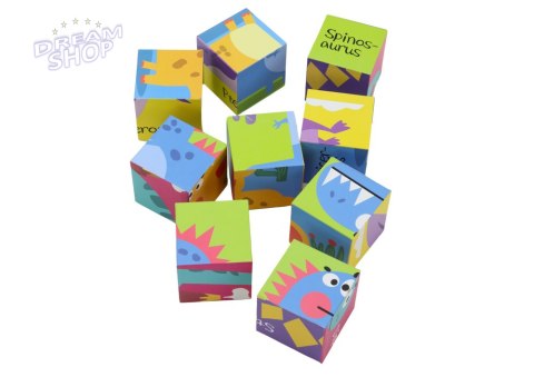 Edukacyjne Puzzle 6w1 Klocki Układanka Kostki 6 Obrazków Dinozaury 9 El. Edukacyjne Puzzle 6w1 Klocki Układanka Kostki 6 Obrazków Dinozaury 9 El.
