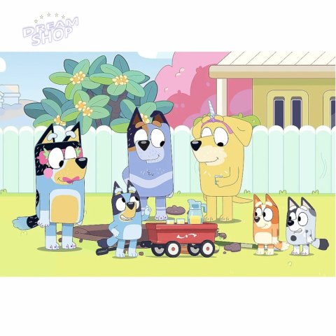 Puzzle Bluey Trefl 100 el. Wesoły świat Bluey 16471