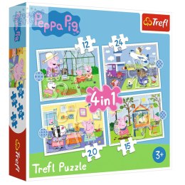Świnka Peppa puzzle Wspomnienie z wakacji 4w1 3+ Trefl 34359