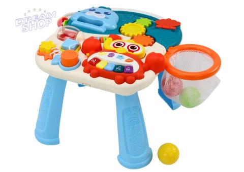 Chodzik Pchacz Edukacyjny Stolik 2w1 Panel Interaktywny Niebieski