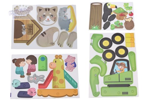 Klocki Puzzle Konstrukcyjne 3D DIY Dinozaury Rozkręcanie Wiertarka Klocki Puzzle Konstrukcyjne 3D DIY Dinozaury Rozkręcanie Wiertarka
