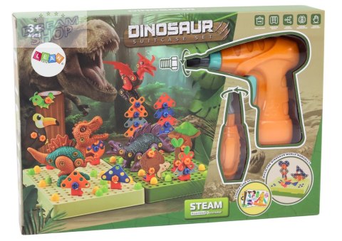 Klocki Puzzle Konstrukcyjne 3D DIY Dinozaury Rozkręcanie Wiertarka Klocki Puzzle Konstrukcyjne 3D DIY Dinozaury Rozkręcanie Wiertarka