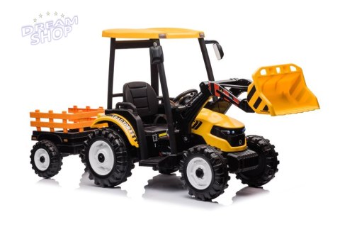 Traktor Na Akumulator Z Przyczepą Hercules Żółty 24V Traktor Na Akumulator Z Przyczepą Hercules Żółty 24V