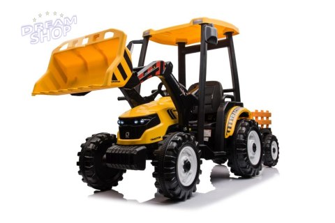 Traktor Na Akumulator Z Przyczepą Hercules Żółty 24V Traktor Na Akumulator Z Przyczepą Hercules Żółty 24V