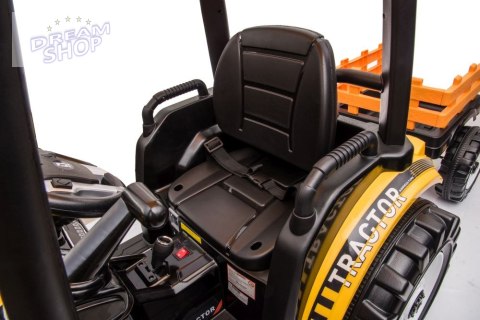 Traktor Na Akumulator Z Przyczepą Hercules Żółty 24V Traktor Na Akumulator Z Przyczepą Hercules Żółty 24V
