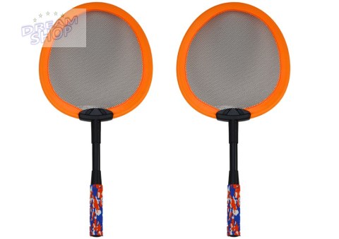Zestaw 2 Rakietek Do Badmintona Paletki 2 Lotki Badminton Pomarańczowy