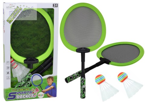 Zestaw 2 Rakietek Do Badmintona Paletki 2 Lotki Badminton Zielony
