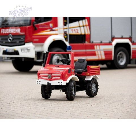 Rolly Toys Unimog Mercedes Benz Samochód na pedały Straż + Kogut Rolly Toys Unimog Mercedes Benz Samochód na pedały Straż + Kogut