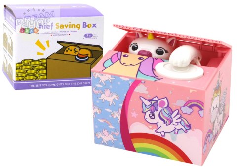 Skarbonka Jednorożec Nauka Oszczędzania Unicorn Różowy Melodia