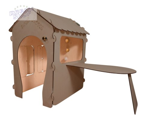 Domek drewniany dla dzieci z tablicą kredową i stolikiem 86 x 137 x 105 cm Domek drewniany dla dzieci z tablicą kredową i stolikiem 86 x 137 x 105 cm