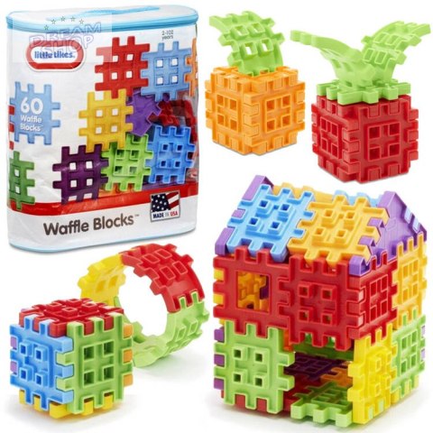 Little Tikes Kreatywne kolorowe Klocki WAFLE 60 elem + torba ZA5115