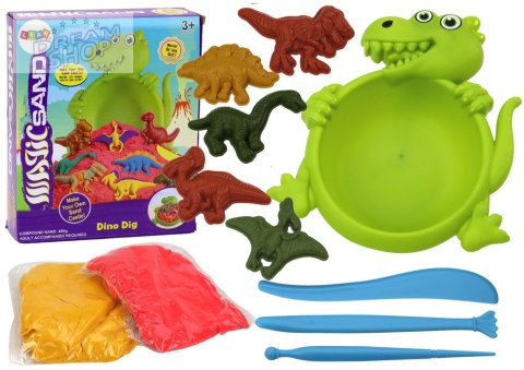 Magiczny Piasek Kinetyczny Dinozaury Foremki 6szt