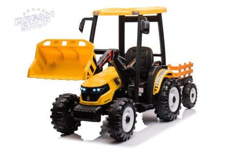 Pojazd MEGA Traktor D68 Z Przyczepką Żółty Pojazd MEGA Traktor D68 Z Przyczepką Żółty