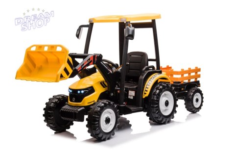 Pojazd MEGA Traktor D68 Z Przyczepką Żółty Pojazd MEGA Traktor D68 Z Przyczepką Żółty