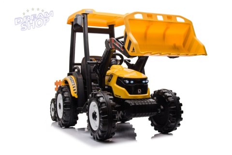 Pojazd MEGA Traktor D68 Z Przyczepką Żółty Pojazd MEGA Traktor D68 Z Przyczepką Żółty