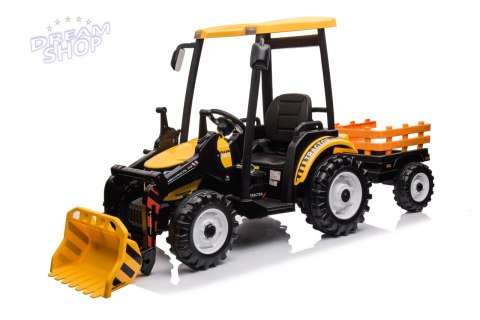 Pojazd MEGA Traktor D68 Z Przyczepką Żółty Pojazd MEGA Traktor D68 Z Przyczepką Żółty