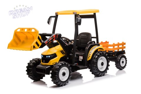 Pojazd MEGA Traktor D68 Z Przyczepką Żółty Pojazd MEGA Traktor D68 Z Przyczepką Żółty