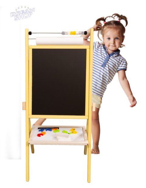 Tablica suchościeralna kredowa dwustronna z liczydłem półką popielaty 46 x 43 x 89 cm Tablica suchościeralna kredowa dwustronna z liczydłem półką popielaty 46 x 43 x 89 cm