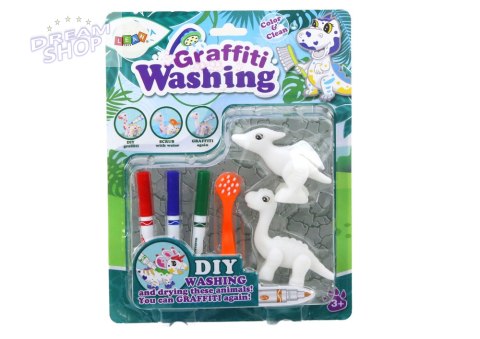 Zestaw Artystyczny DIY Dinozaury Figurki 2szt Pisaki Szczotka Zestaw Artystyczny DIY Dinozaury Figurki 2szt Pisaki Szczotka