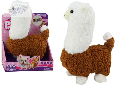 Lama Interaktywne Zwierzątko Alpaka Brązowa Chodzi Gra 23 cm Lama Interaktywne Zwierzątko Alpaka Brązowa Chodzi Gra 23 cm