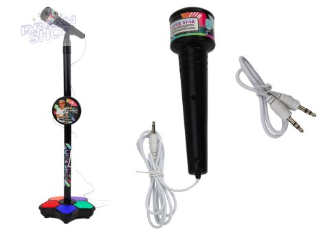 Mikrofon Ze Statywem Dla Dzieci Regulowany Czarny