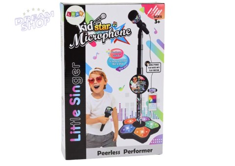 Mikrofon Ze Statywem Dla Dzieci Regulowany Czarny