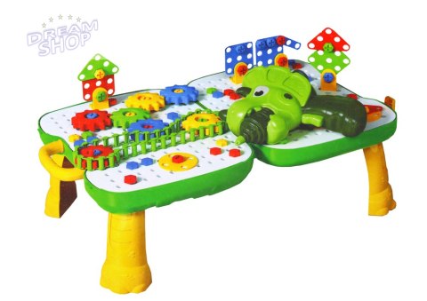 Stolik Walizka Zestaw DIY Układanka Klocki Dinozaur Wkrętarka 249 ele. Stolik Walizka Zestaw DIY Układanka Klocki Dinozaur Wkrętarka 249 ele.