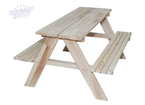 Meble ogrodowe dla dzieci stolik + 2 ławeczki drewniany 92 x 78 x 52 cm Meble ogrodowe dla dzieci stolik + 2 ławeczki drewniany 92 x 78 x 52 cm