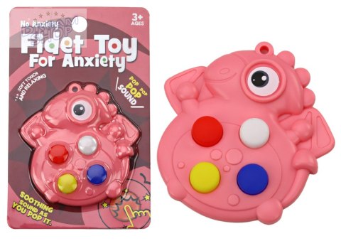 Pop It Dinozaur Antystresowy Sensoryczny Różowy Kieszonkowy Pop It Dinozaur Antystresowy Sensoryczny Różowy Kieszonkowy
